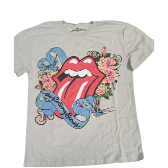 The Rolling Stones Womens Pullover Short Sleeve Graphic T Shirt Gray Size S - Picture 2 of 5